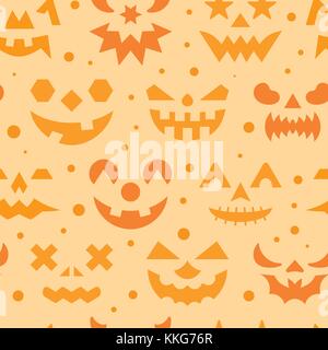 Motif transparente Halloween. Vector illustration face d'horreur. Le mal effrayant en colère, les yeux spooky ghost dents arrière-plan. Célébration saison symbole. Imprimer, w Illustration de Vecteur