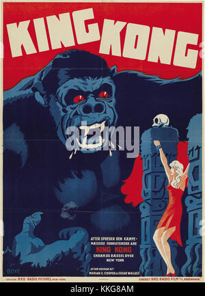 Poster de film danois King Kong 1933 Banque D'Images