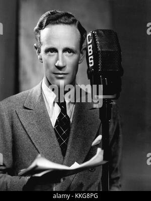 Portrait de Leslie Howard, acteur anglais réputé pour ses rôles dans des films classiques tels que *Gone with the Wind* et *Pygmalion*, en 1937, mettant en valeur sa présence intemporelle à l’écran. Banque D'Images
