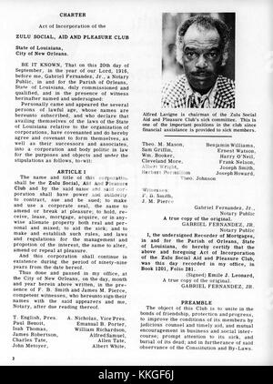 Cette image capture la célébration du mardi gras du Zulu social Aid and Pleasure Club en 1974. Le Zulu Club est une organisation afro-américaine notable qui participe aux défilés de mardi gras à la Nouvelle-Orléans. Banque D'Images