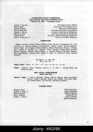 Le Zulu SAPC mardi gras 1974 Special 13 fait référence à un défilé ou événement spécifique organisé lors des célébrations de mardi gras 1974 à la Nouvelle-Orléans. Connu pour ses costumes vibrants et son importance culturelle, le défilé zoulou est un incontournable de l'événement. Banque D'Images