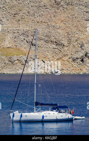 La location sur la côte de l'île de Symi dans le Dodécanèse, Grèce Banque D'Images