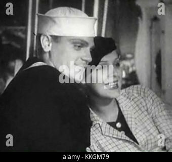 James Cagney et Gloria Stuart viennent ici la Marine remorque Banque D'Images