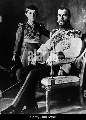 Nicholas II (1868-1918), empereur de Russie avec son fils Alexis, décembre 1911. Nikolaus II und Alexej Banque D'Images