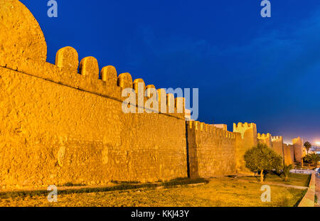 Murailles de la médina de Sousse. site du patrimoine mondial de l'unesco en Tunisie. Banque D'Images