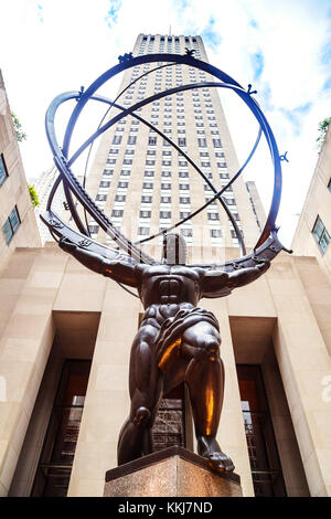 Statue de l'Atlas et Rockefeller Center Banque D'Images