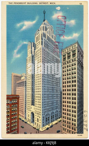 Le Penobscot Building est un gratte-ciel historique de Détroit, Michigan, connu pour son architecture Art déco et comme l'un des plus hauts bâtiments de la ville, achevé en 1928. Banque D'Images