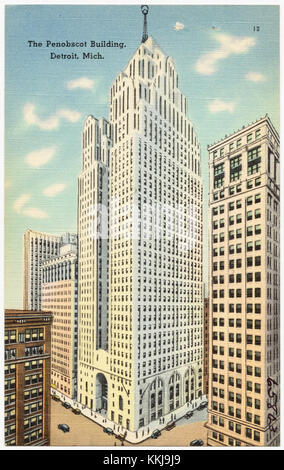 Le Penobscot Building est un gratte-ciel historique de Détroit, Michigan. Il est connu pour son importance architecturale et était l'un des plus hauts bâtiments de la ville lorsqu'il a été achevé en 1928. Banque D'Images