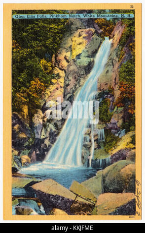 Glen Ellis Falls, situé à Pinkham Notch dans les montagnes blanches du New Hampshire, est un site naturel populaire connu pour sa beauté pittoresque et ses cascades. Banque D'Images