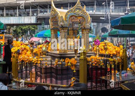 Bangkok, Thaïlande. Sanctuaire d'Erawan. Banque D'Images