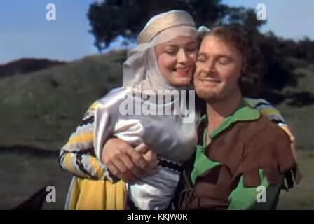 Olivia de Havilland et Errol Flynn dans les aventures de Remorque Robin Hood Banque D'Images