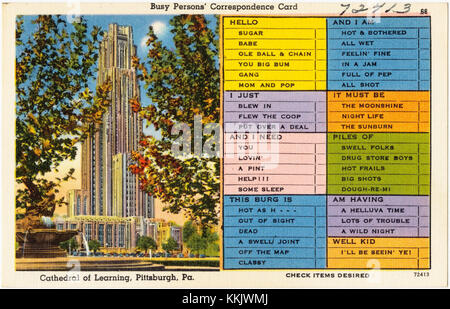 La Cathedral of Learning de Pittsburgh, en Pennsylvanie, est un monument emblématique et une plaque tournante pour l'éducation, symbolisant la réussite scolaire et l'ambition. Banque D'Images