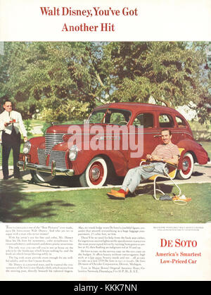 1939 Magazine américain Ford annonce Voiture De Soto Banque D'Images