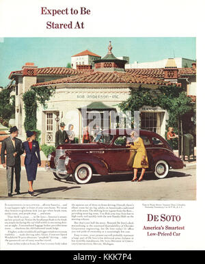 1939 Magazine américain Ford annonce Voiture De Soto Banque D'Images