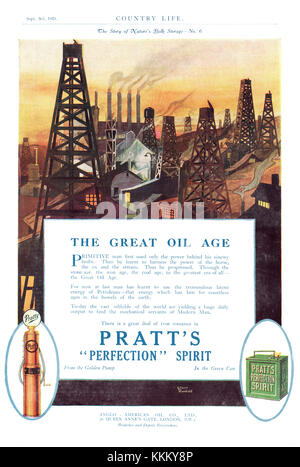 1921 Magazine BRITANNIQUE Pratt's 'Perfection' Spirit Annonce Banque D'Images