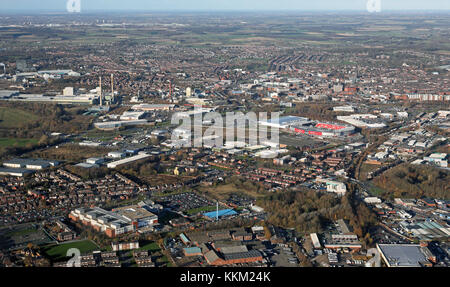 Vue aérienne de St Helens sur Merseyside, Royaume-Uni Banque D'Images