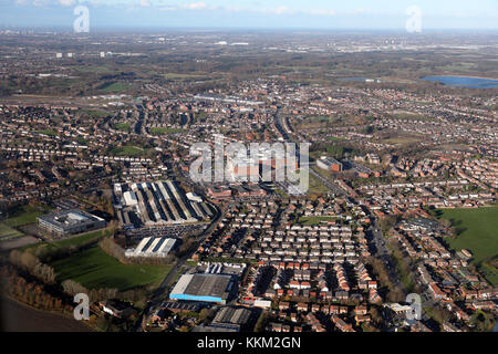 Vue aérienne de Whiston dans le Lancashire, Royaume-Uni Banque D'Images