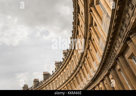 L'architecture géorgienne de Bath en courbe's Circus. Banque D'Images