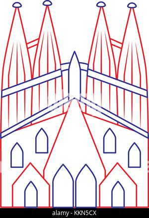 La basilique sagrada familia Gaudi à Barcelone Espagne église temple Illustration de Vecteur