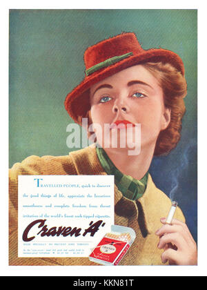 1938 Le magazine britannique annonce une cigarette Craven Banque D'Images