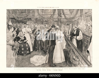 1896 Le graphique Mariage du Prince Carl & Princesse Maud Banque D'Images
