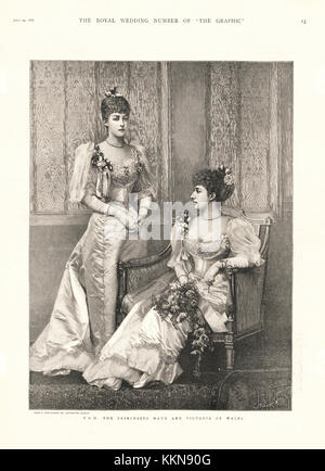 1896 Le graphique La Princesse Maud et la Princesse Victoria Banque D'Images