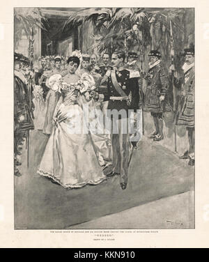 1896 Le graphique Mariage du Prince Carl & Princesse Maud Banque D'Images