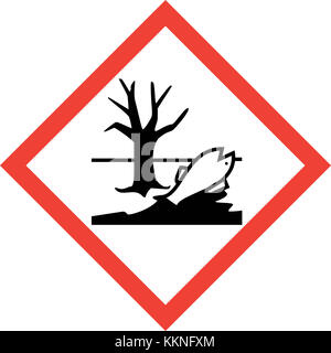 Symbole de danger avec produits chimiques nocifs Banque D'Images