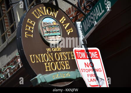 Union Oyster House, désignée lieu historique National Monument à Boston Massachusetts Banque D'Images