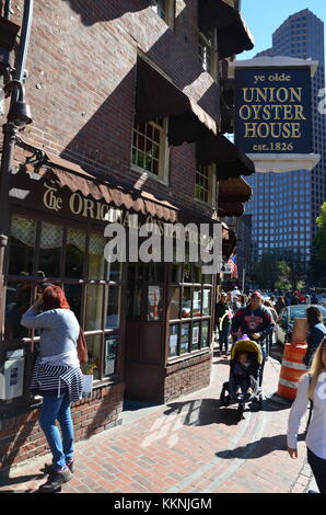 Union Oyster House, désignée lieu historique National Monument à Boston Massachusetts Banque D'Images