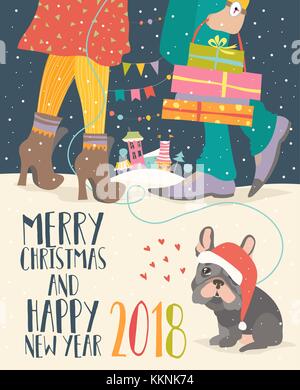 Couple celebrating christmas Illustration de Vecteur