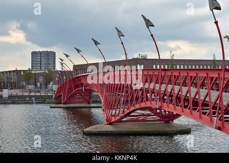 Borneo Sporenburg bridge à partir de 1996 par l'office à l'Ouest (8), Adriaan Greuze Amsterdam, Hollande du Nord, Pays-Bas Banque D'Images