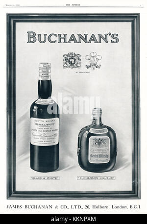 1926 Magazine BRITANNIQUE Buchanan's Whisky Annonce Banque D'Images