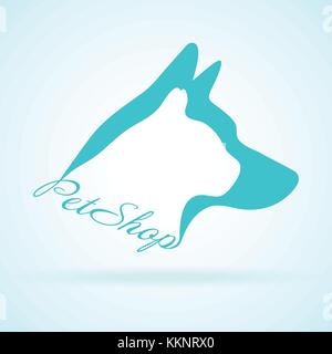 Image vectorielle d'animaux domestiques dans la conception sur l'arrière-plan. Le caméléon et le chien, chat, animal. vector illustration logo. Le logo de petcare. vector illustration logotype concept créatif. Illustration de Vecteur