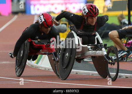 Diane Roy du Canada dans la Women's 800m T54 à la finale des Championnats du monde à Londres 2017 Para Banque D'Images