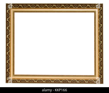 Antique gold frame isolé sur fond blanc Banque D'Images