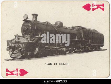 La Class 20 2485 est un modèle de locomotive diesel-électrique britannique, souvent célébrée par les amateurs de chemins de fer. Ces cartes à jouer présentent le design du locomotiveâ€™ et son importance historique dans le transport ferroviaire britannique. Banque D'Images