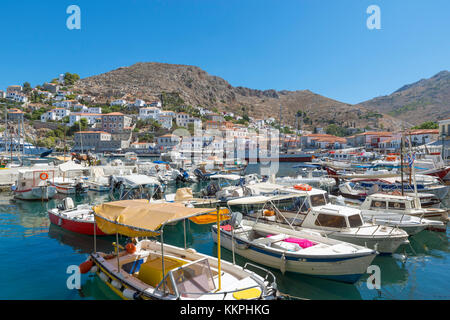 Le port à Hydra, îles saroniques, Grèce Banque D'Images