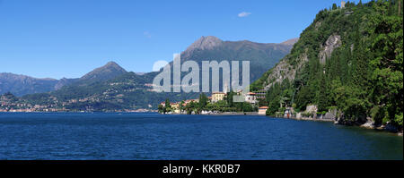 Sur le lac de Côme varenna, vue de la villa monastero Banque D'Images