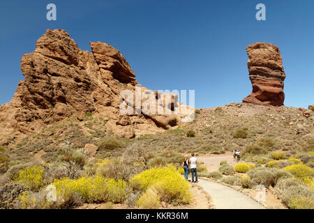 Los Roques de Garcia à la caldera de las canadas, Tenerife, Canaries, Espagne Banque D'Images