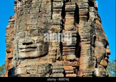 Cambodge, Siem Reap, ruines du temple du Bayon et d'Angkor Thom Banque D'Images