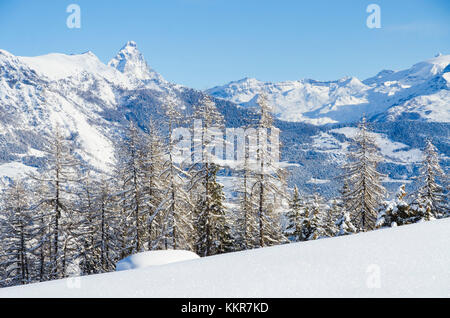 Avis de Cervino, Saint-Marcel, vallée d'aoste, Italie, Alpes Italiennes Banque D'Images