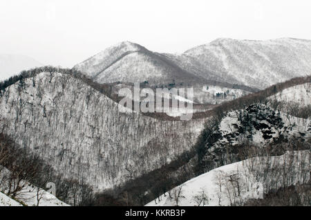 Le Japon, Hokkaido, rausu, montagne en hiver Banque D'Images