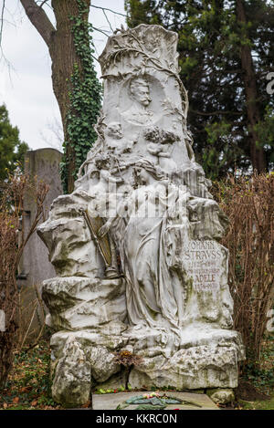 L'Autriche, Vienne, zentralfriedhof, cimetière central, tombe du compositeur Johann Strauss le jeune Banque D'Images