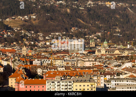 Autriche, Tyrol, Innsbruck, augmentation de la ville vue du sud Banque D'Images