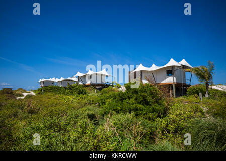 Îles vierges britanniques, Anegada, os bight, os bight beach, anegada beach resort, Beach bungalows Banque D'Images