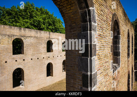 Pays-bas, Saint Eustache, Oranjestad, ruines de la synagogue honen dalim, construit en 1739 Banque D'Images