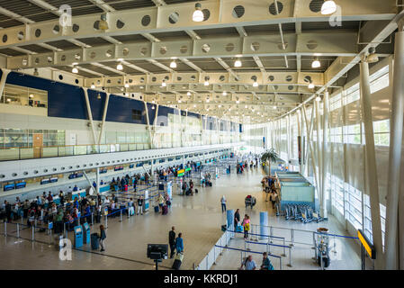 Pays-bas, Sint Maarten, Maho Bay, Princess Juliana airport Terminal, de l'intérieur Banque D'Images