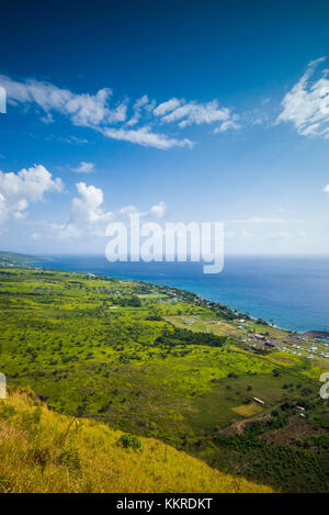 Saint Kitts et Nevis, St Kitts,., de Brimstone Hill, augmentation de la forteresse de Brimstone Hill sur la côte Banque D'Images