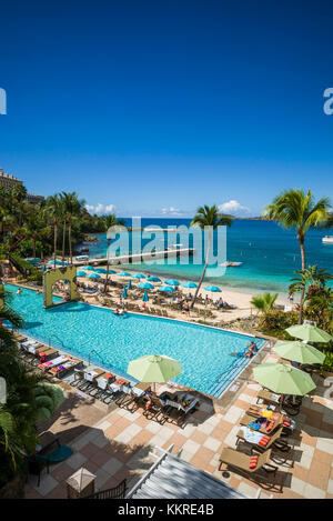 Aux îles Vierges, st. thomas, frenchmans cove, marriot frenchmans reef resort Banque D'Images